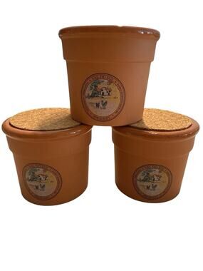 Val Do Sol Terracotta Canister Set of 3 with Cork Lids, Made in Portugal